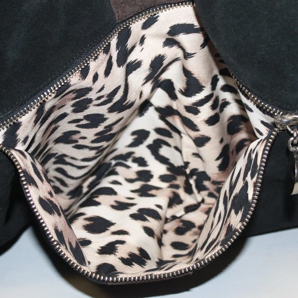 Large ECHO Suede Leather Flap Over Slouchy Shoulder Bag Handbag Purse - Picture 10 of 14